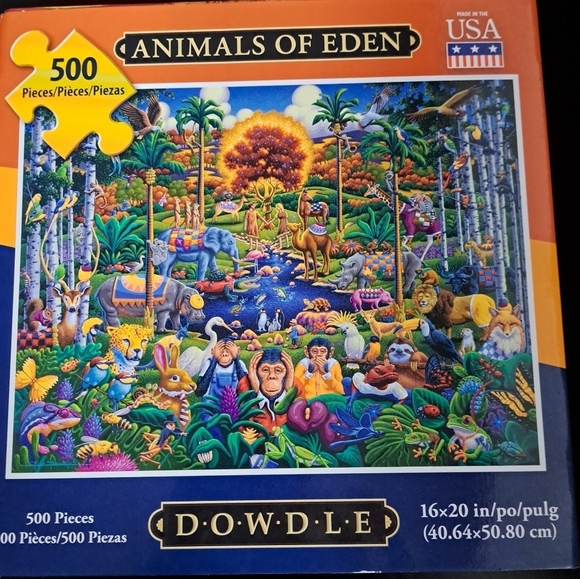 D•O•W•D•L•E  Puzzle Animals Of Edenl 16"×20" - Picture 1 of 9